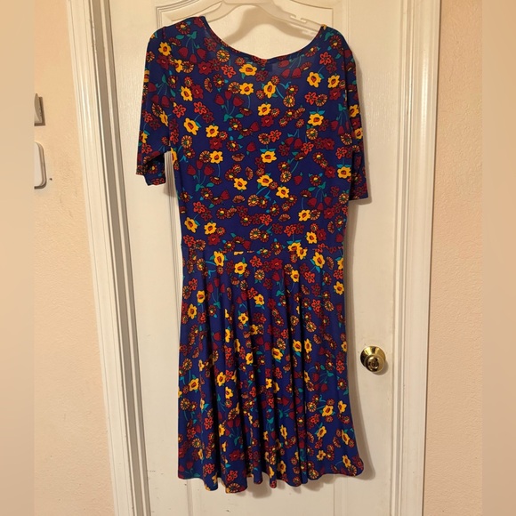LuLaRoe Yellow and Red Casual Midi Sundress - Picture 2 of 4